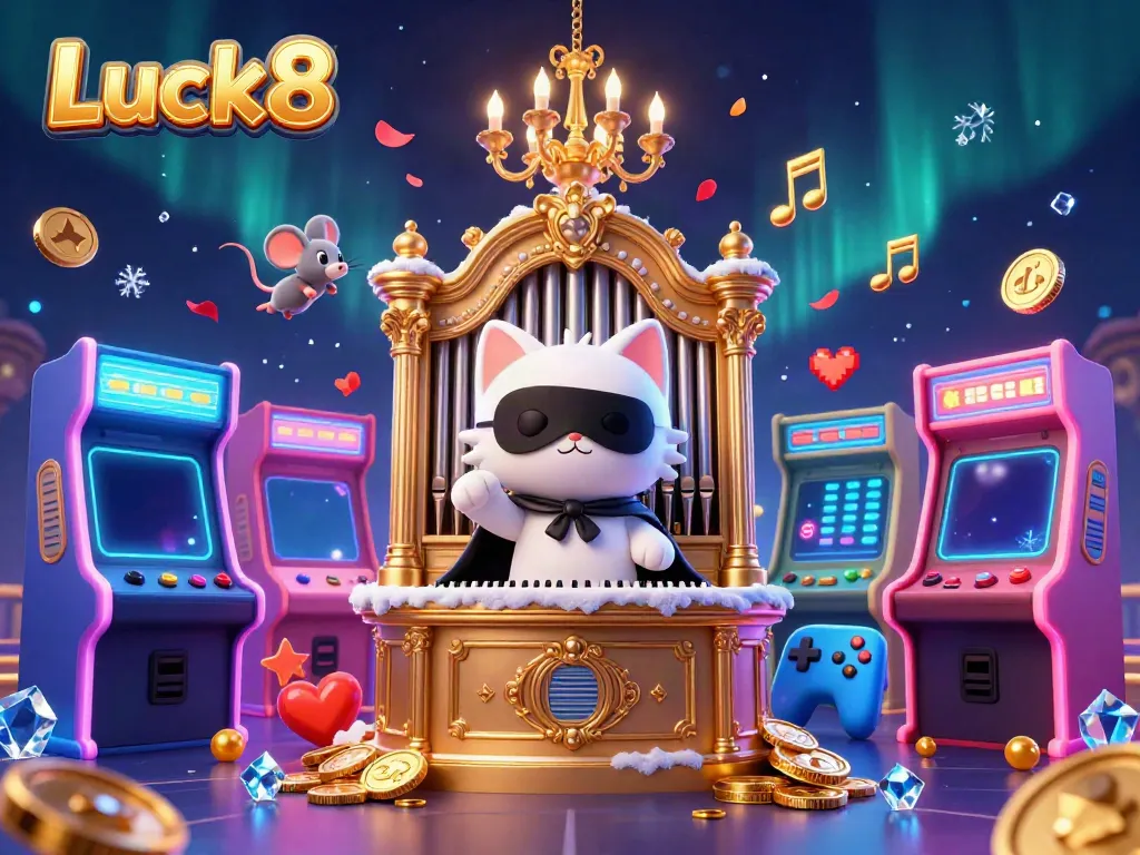 Experience the vibrant casino environment of Luck8 with captivating characters and dynamic gaming elements.