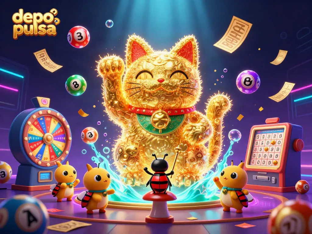 Experience the thrilling world of online gaming with depo pulsa, featuring dynamic casino elements and vibrant characters.
