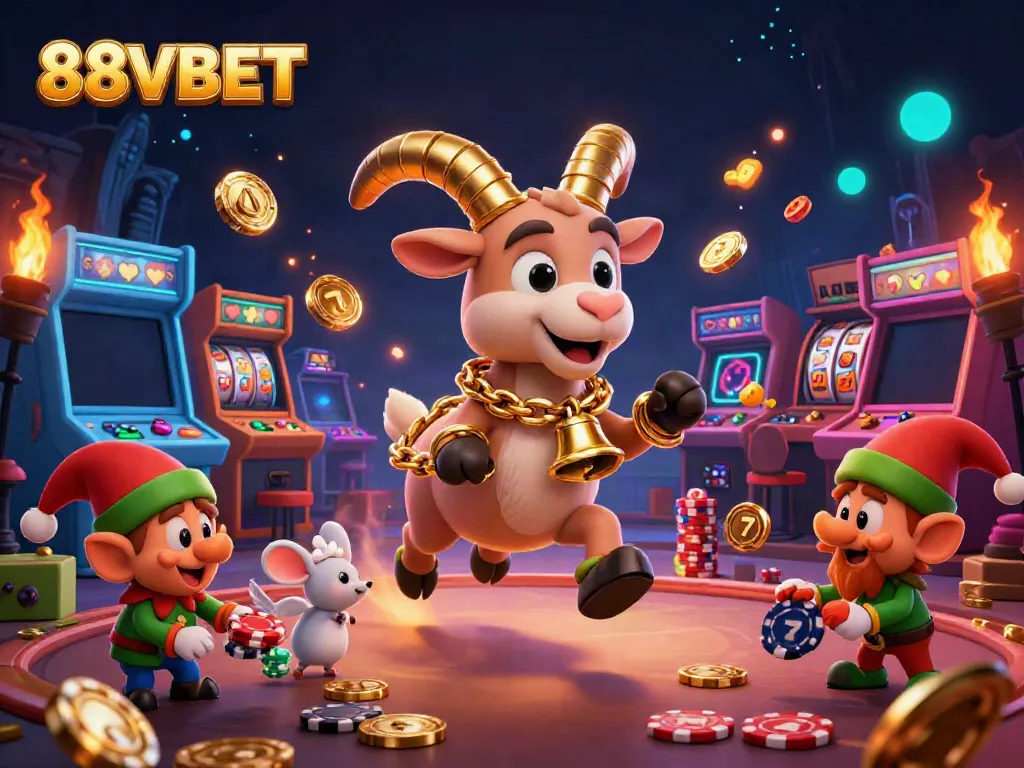 Spin to win with 88VBET in an ultra-detailed 3D illustration showcasing a lively casino atmosphere.