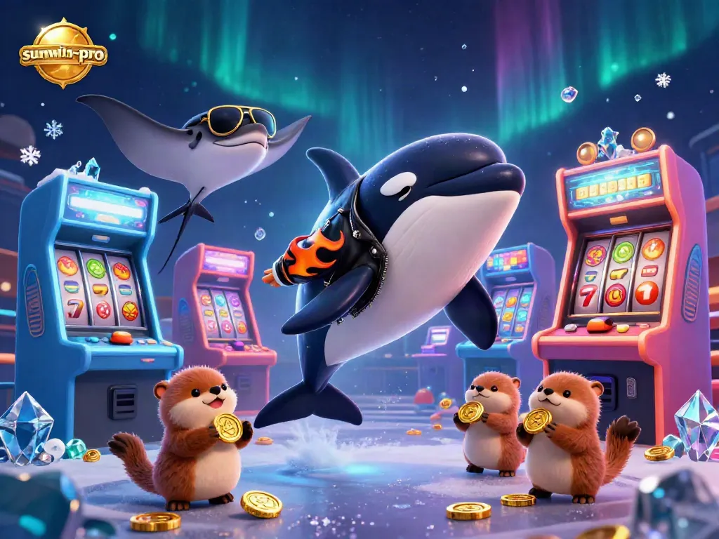 Experience the thrilling world of sunwin-pro as playful characters and vibrant casino elements come together in this animated scene.