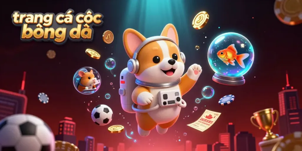 Engage with the best trang cá cược bóng đá in this dynamic space casino scene featuring an astronaut corgi.