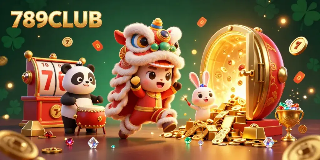 Experience excitement at 789CLUB with vibrant 3D casino characters and immersive gaming elements.