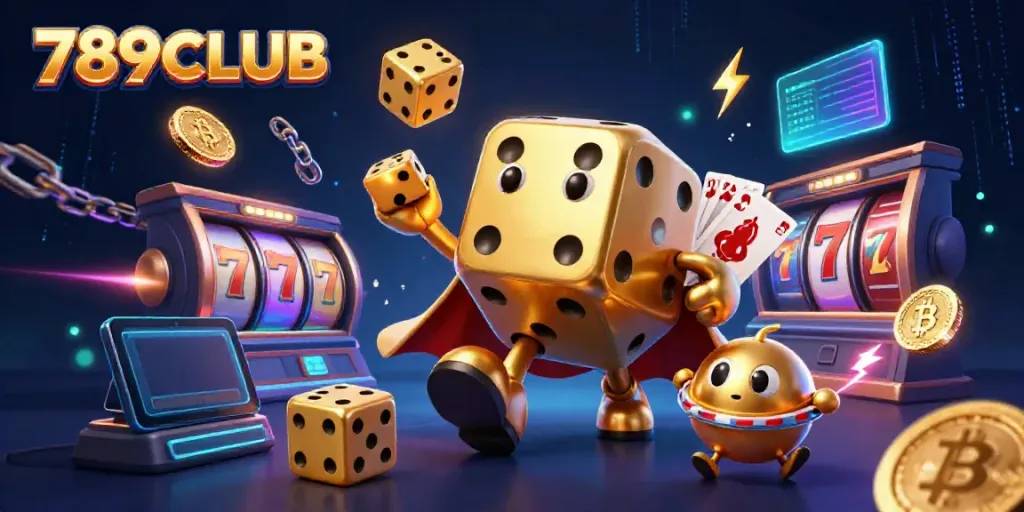 Experience the excitement of winning with 789CLUB, featuring vibrant casino scenes and lively characters.