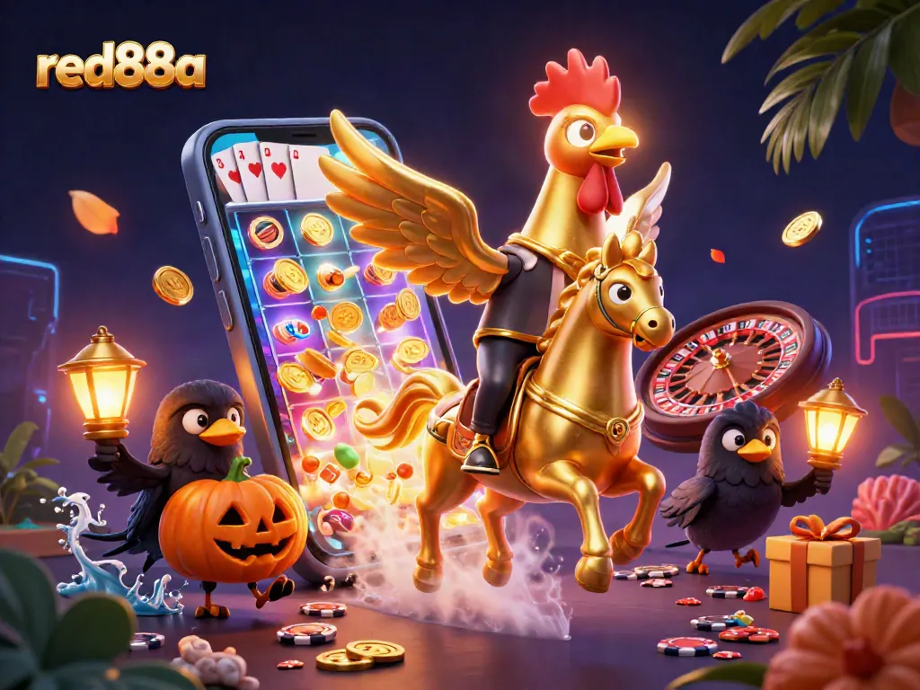 Experience thrilling gameplay with red88a while gaming amidst vibrant casino elements.