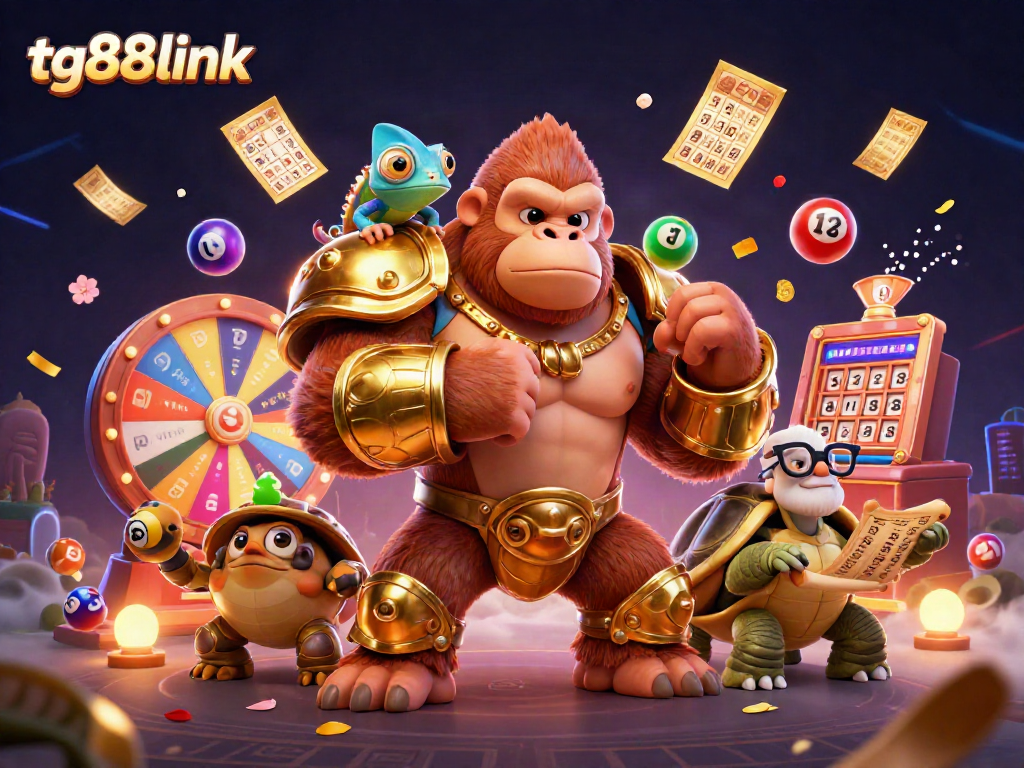 Spin and win with tg88link's vibrant lottery atmosphere, featuring colorful tickets and dynamic game elements.
