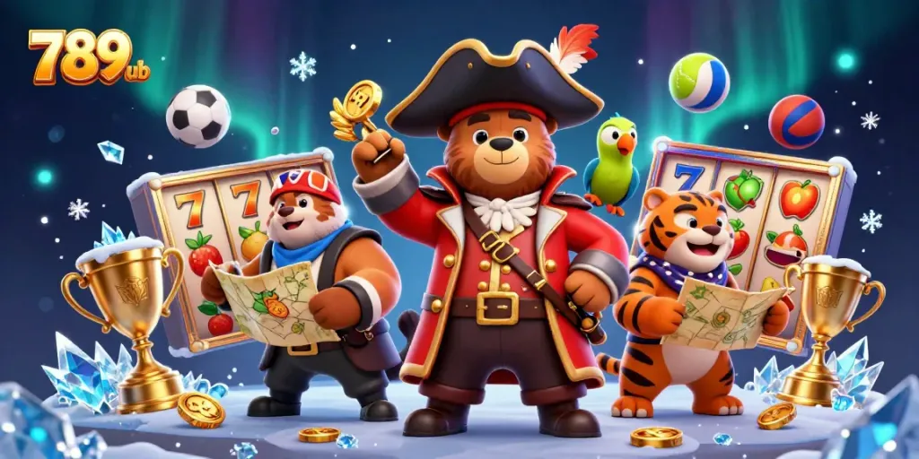 Bet on 789club with a thrilling 3D casino scene featuring a pirate captain and his crew.