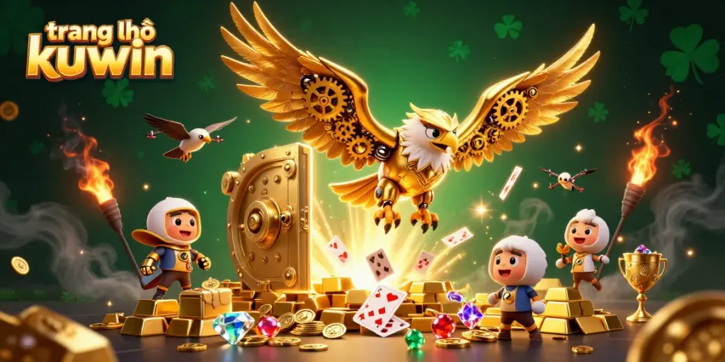 Engaging scene of the golden eagle in a dynamic dive, showcasing trang chủ kuwin and vibrant casino elements.
