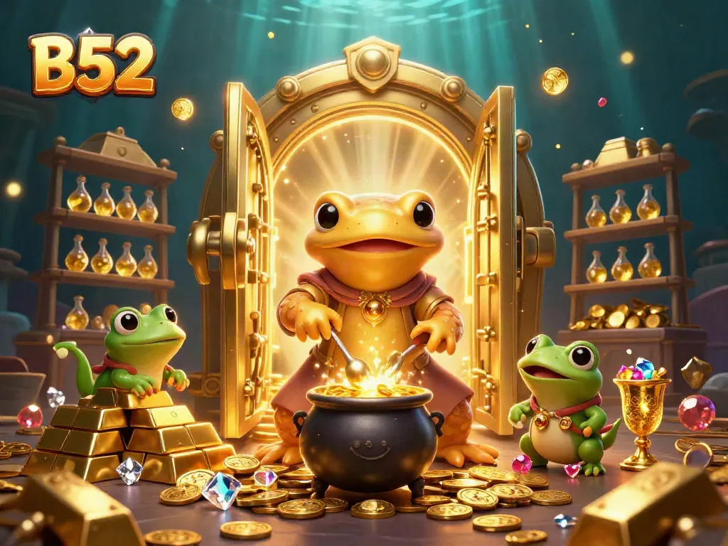 Experience the vibrant magic of B52, where golden treasures and exciting casino elements merge.