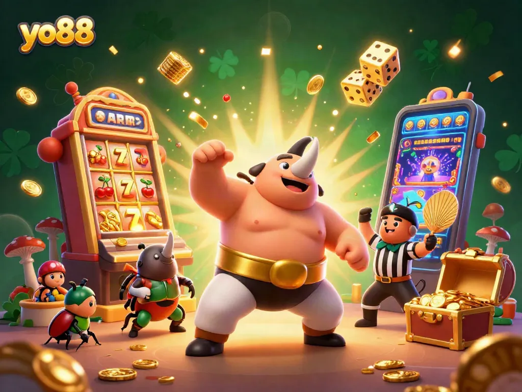 Experience thrilling gameplay at yo88 with a vibrant 3D casino scene full of energy and excitement.