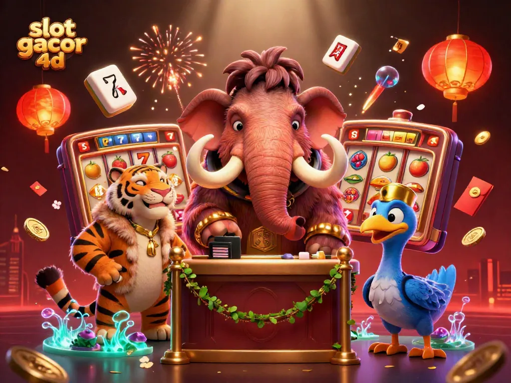 Slot gacor 4d, ratusan permainan slot menarik menanti dengan bouncer mamoth dan tamu VIP dalam suasana kasino