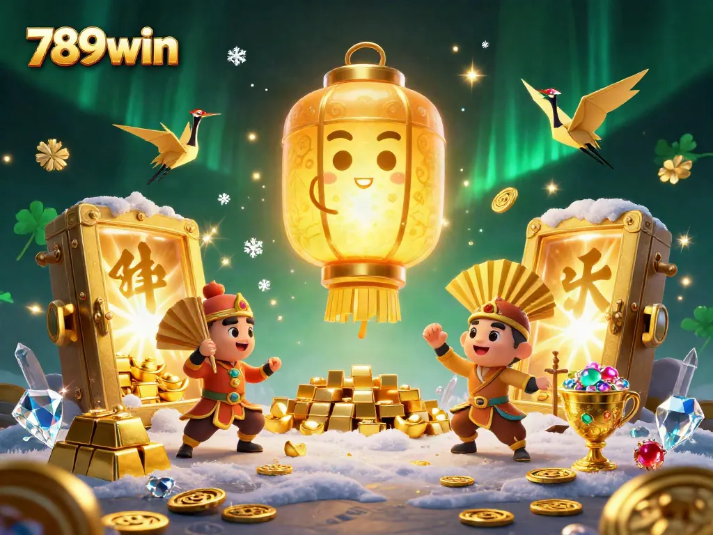 Experience the thrill of winning with 789win in a vibrant 3D casino illustration bursting with treasures.