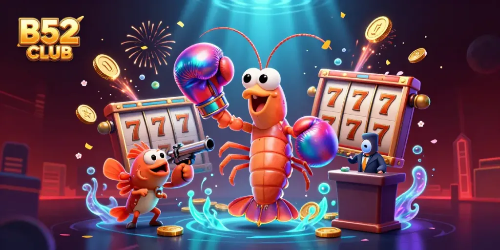 Experience exciting gaming at B52 CLUB with vibrant 3D characters and casino elements