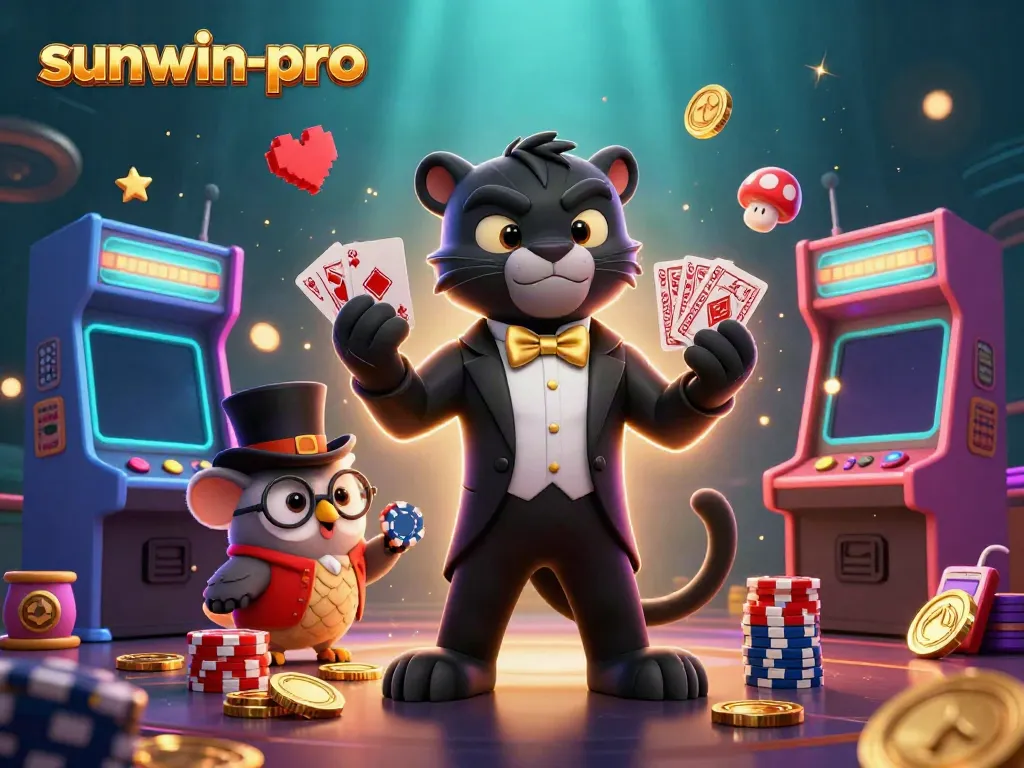 Engage in thrilling card games with sunwin-pro as the stylish black panther dealer orchestrates excitement.
