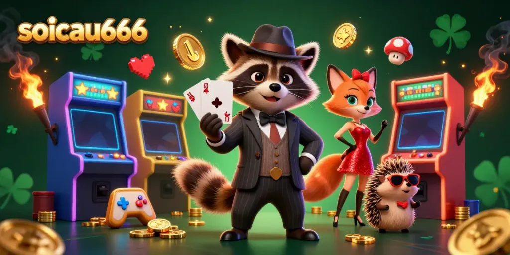 Play exciting lottery games at soicau666 with engaging 3D characters and vibrant casino elements.