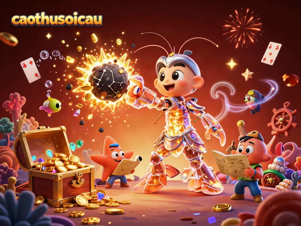 Join caothusoicau's galactic samurai mantis shrimp in a colorful explosion of gems and coins.